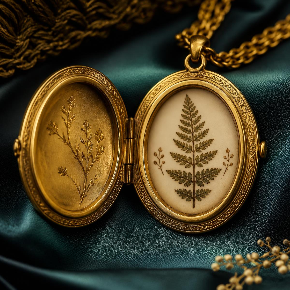 Botanical keepsake locket
